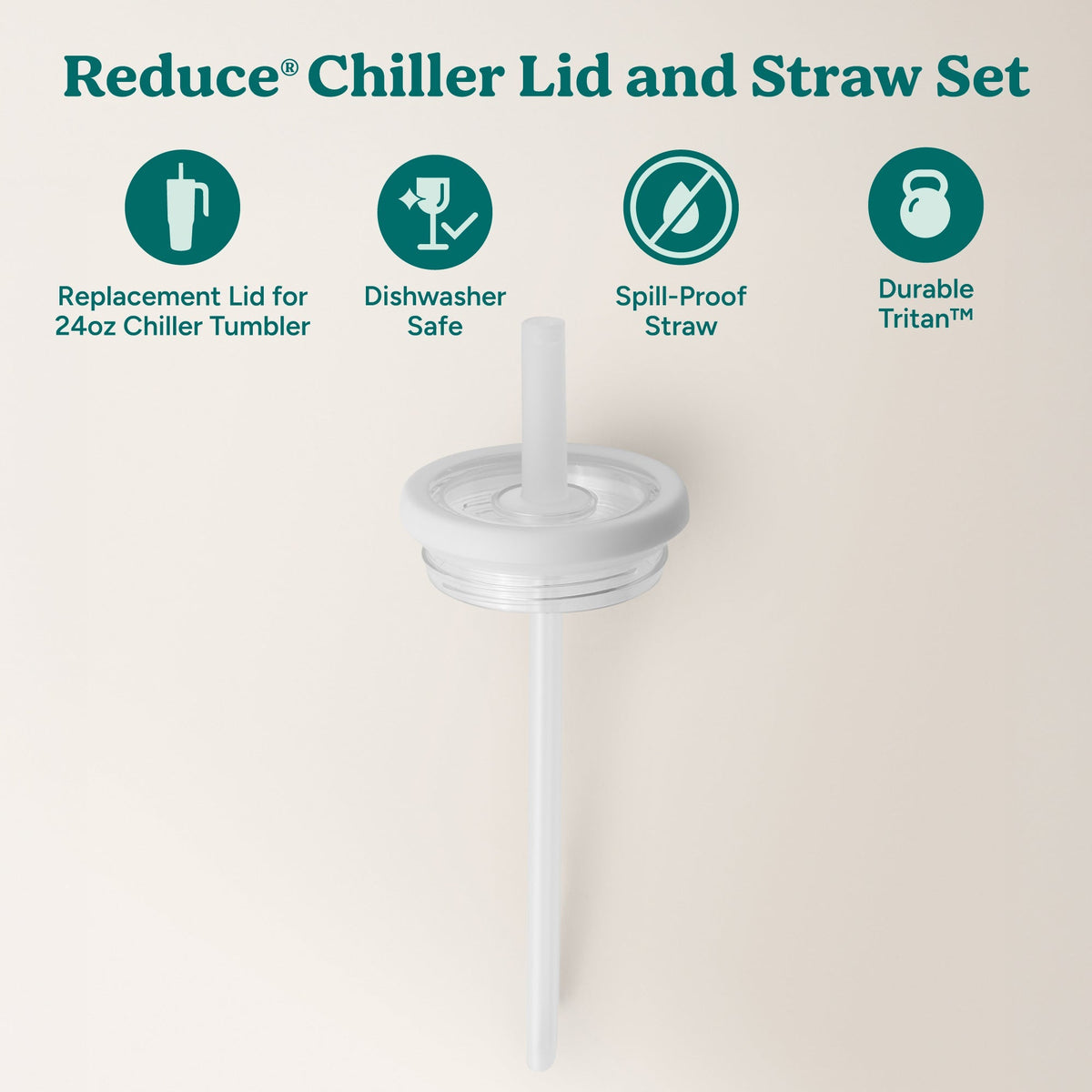 Chiller Medium Lid & Straw Set